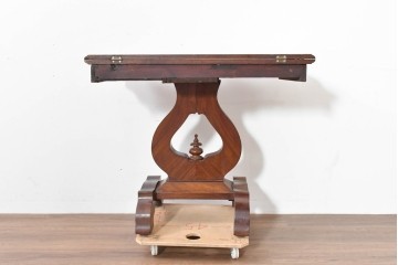 イギリスアンティーク　マホガニー材　ダイニング/コンソールの2way使いができるユニークなデザインのテーブル　(R-086389)