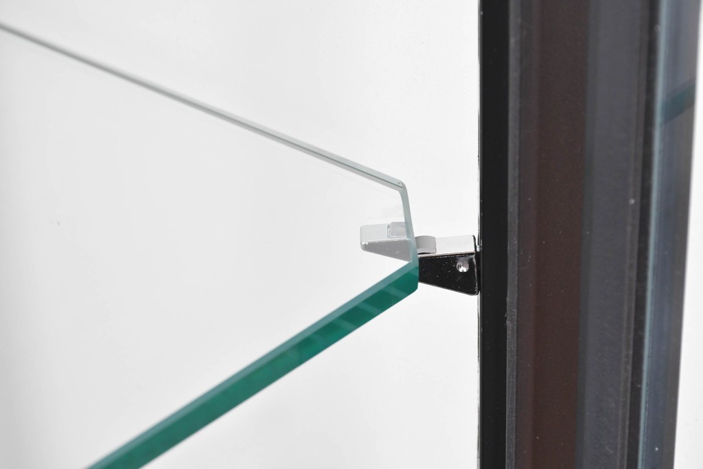 中古　モデルルーム展示品　重量約110kg　高級な逸品!　職人手作りのアイアンフレームが目を引くガラスショーケース　定価約45万円　(R-086390)