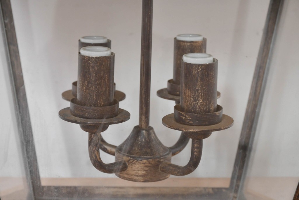 中古　特大サイズ　アンティーク調　異国情緒が漂うパゴダ型の吊り下げ照明　(R-086394)