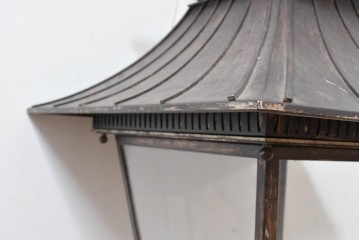 中古　特大サイズ　アンティーク調　異国情緒が漂うパゴダ型の吊り下げ照明　(R-086394)