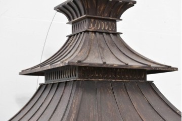 中古　特大サイズ　アンティーク調　異国情緒が漂うパゴダ型の吊り下げ照明　(R-086394)