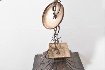 中古　特大サイズ　アンティーク調　異国情緒が漂うパゴダ型の吊り下げ照明　(R-086395)