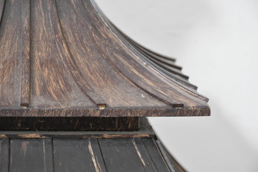 中古　特大サイズ　アンティーク調　異国情緒が漂うパゴダ型の吊り下げ照明　(R-086395)