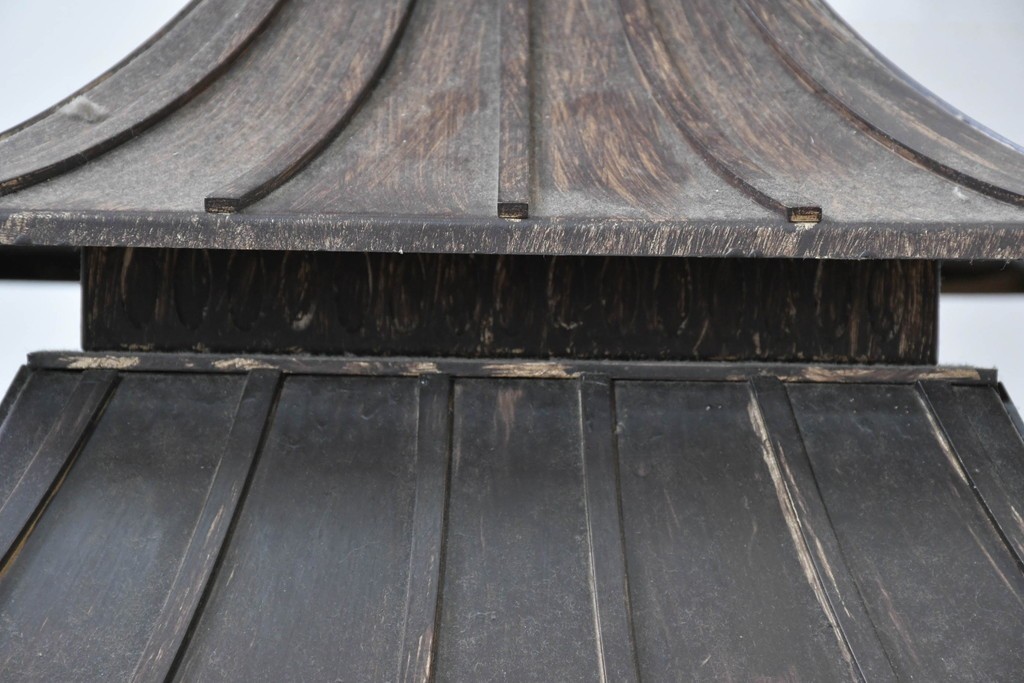 中古　特大サイズ　アンティーク調　異国情緒が漂うパゴダ型の吊り下げ照明　(R-086395)