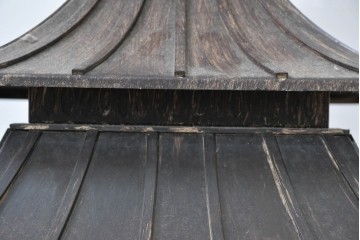 中古　特大サイズ　アンティーク調　異国情緒が漂うパゴダ型の吊り下げ照明　(R-086395)