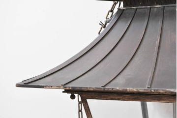 中古　特大サイズ　アンティーク調　異国情緒が漂うパゴダ型の吊り下げ照明　(R-086395)