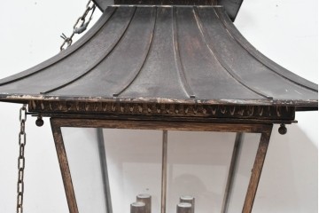 中古　特大サイズ　アンティーク調　異国情緒が漂うパゴダ型の吊り下げ照明　(R-086395)