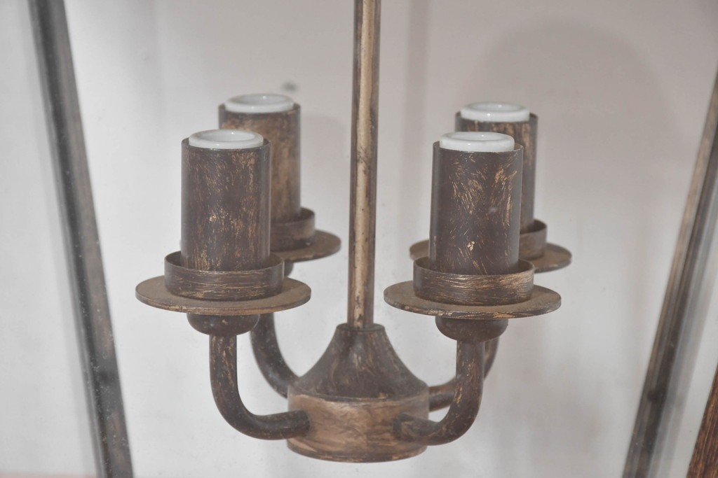 中古　特大サイズ　アンティーク調　異国情緒が漂うパゴダ型の吊り下げ照明　(R-086395)