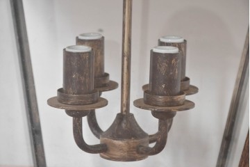 中古　特大サイズ　アンティーク調　異国情緒が漂うパゴダ型の吊り下げ照明　(R-086395)