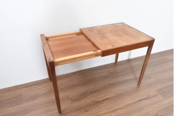 和製ヴィンテージ　激レア!　青林製作所　Tiffany(ティファニー)　チーク無垢材　希少な小型サイズのエクステンションテーブル　(R-086398)