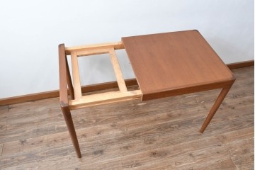 和製ヴィンテージ　激レア!　青林製作所　Tiffany(ティファニー)　チーク無垢材　希少な小型サイズのエクステンションテーブル　(R-086398)