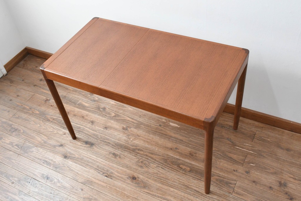 和製ヴィンテージ　激レア!　青林製作所　Tiffany(ティファニー)　チーク無垢材　希少な小型サイズのエクステンションテーブル　(R-086398)