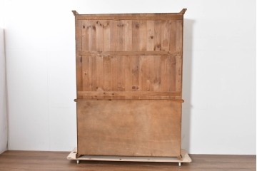 中古　美品　ACTUS(アクタス)取り扱い　バレンシアシリーズ　パイン材　花柄タイルが可愛らしいカップボード　(R-086402)