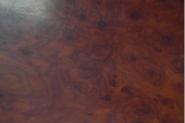 和製ヴィンテージ　花梨(カリン)材　天板の鳥眼杢と自然な輪郭が魅力の座卓　(R-086404)