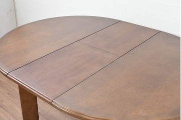 中古　希少な廃番品　maruni(マルニ木工)　オールドマルニ　角の取れたフォルムが魅力のエクステンションラウンドテーブル　(R-086409)