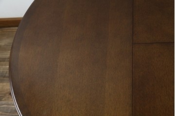 中古　希少な廃番品　maruni(マルニ木工)　オールドマルニ　角の取れたフォルムが魅力のエクステンションラウンドテーブル　(R-086409)