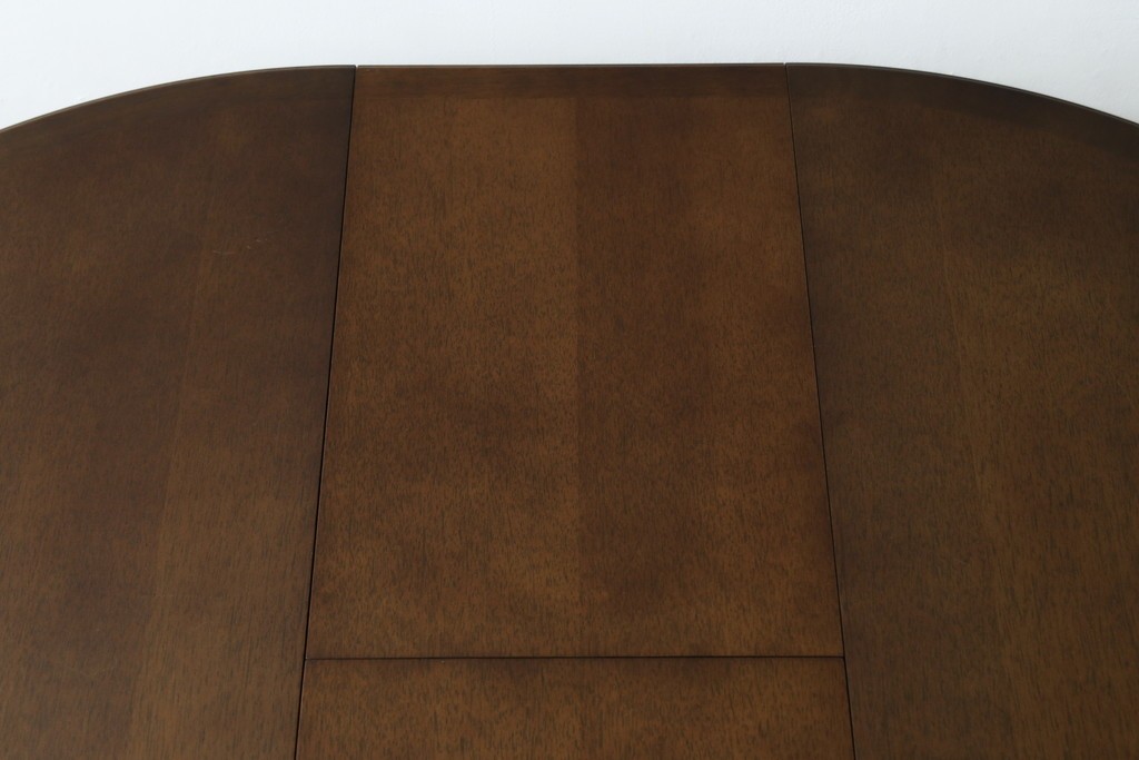 中古　希少な廃番品　maruni(マルニ木工)　オールドマルニ　角の取れたフォルムが魅力のエクステンションラウンドテーブル　(R-086409)