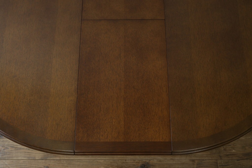 中古　希少な廃番品　maruni(マルニ木工)　オールドマルニ　角の取れたフォルムが魅力のエクステンションラウンドテーブル　(R-086409)