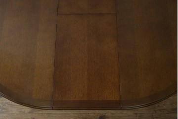 中古　希少な廃番品　maruni(マルニ木工)　オールドマルニ　角の取れたフォルムが魅力のエクステンションラウンドテーブル　(R-086409)