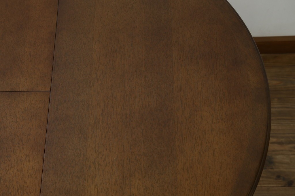 中古　希少な廃番品　maruni(マルニ木工)　オールドマルニ　角の取れたフォルムが魅力のエクステンションラウンドテーブル　(R-086409)