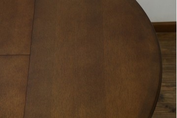 中古　希少な廃番品　maruni(マルニ木工)　オールドマルニ　角の取れたフォルムが魅力のエクステンションラウンドテーブル　(R-086409)