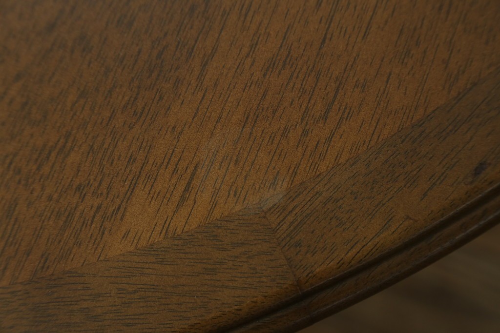 中古　希少な廃番品　maruni(マルニ木工)　オールドマルニ　角の取れたフォルムが魅力のエクステンションラウンドテーブル　(R-086409)