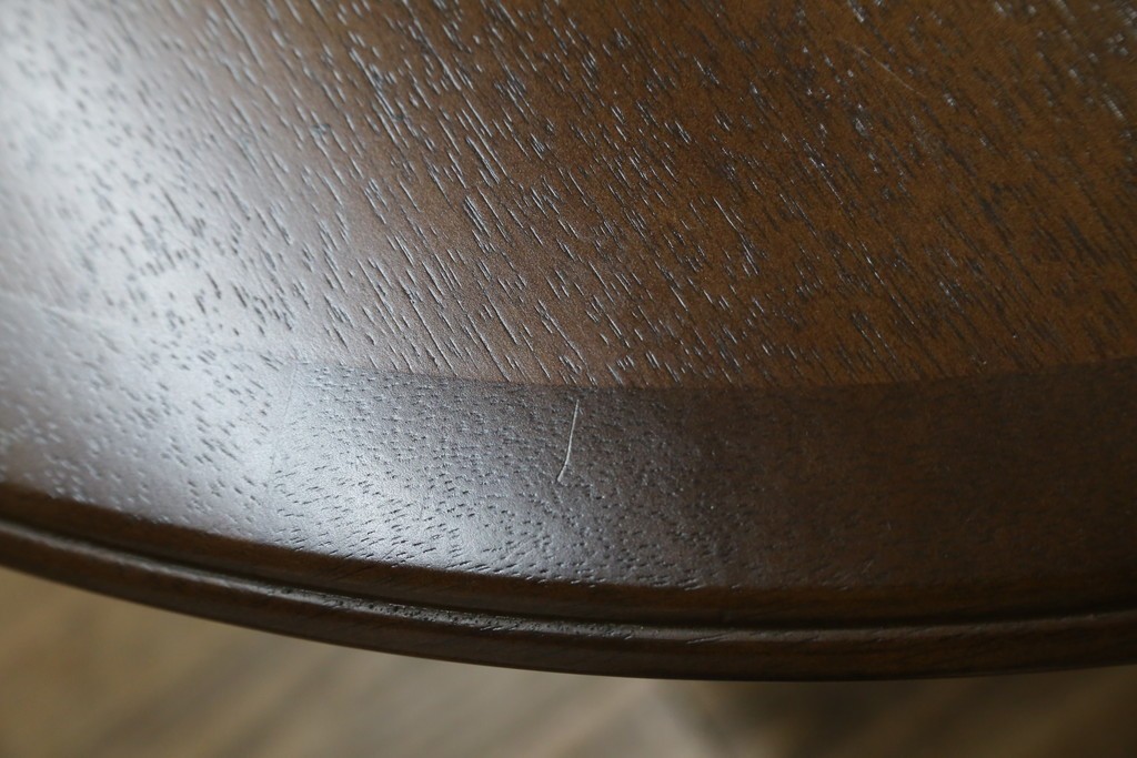 中古　希少な廃番品　maruni(マルニ木工)　オールドマルニ　角の取れたフォルムが魅力のエクステンションラウンドテーブル　(R-086409)