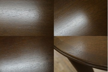 中古　希少な廃番品　maruni(マルニ木工)　オールドマルニ　角の取れたフォルムが魅力のエクステンションラウンドテーブル　(R-086409)