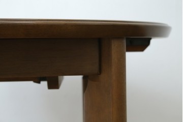 中古　希少な廃番品　maruni(マルニ木工)　オールドマルニ　角の取れたフォルムが魅力のエクステンションラウンドテーブル　(R-086409)