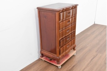 和製ヴィンテージ　花梨(カリン)材　艶やかな表面仕上げの猫脚チェスト　(R-086410)