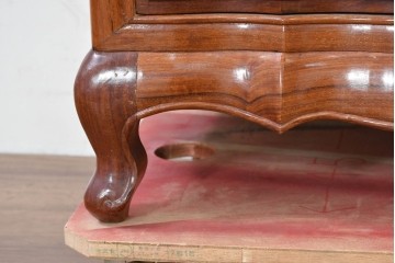 和製ヴィンテージ　花梨(カリン)材　艶やかな表面仕上げの猫脚チェスト　(R-086410)