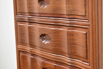 和製ヴィンテージ　花梨(カリン)材　艶やかな表面仕上げの猫脚チェスト　(R-086410)