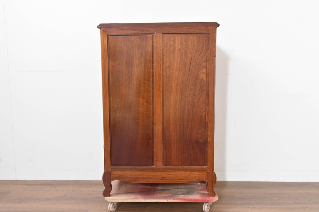 和製ヴィンテージ　花梨(カリン)材　艶やかな表面仕上げの猫脚チェスト　(R-086410)