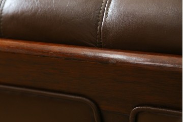 和製ヴィンテージ　maruni(マルニ木工)　希少　オールドマルニ　ボタン留めキルティングが上品な本革ソファ　(R-086411)