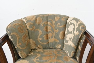 中古　maruni(マルニ木工)　地中海ロイヤルシリーズ(ROYAL)　シャルル　上品なジャガード織りのラウンジチェア　定価約30万円　(R-086412)