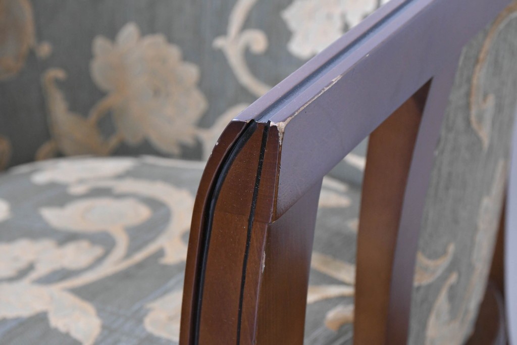 中古　maruni(マルニ木工)　地中海ロイヤルシリーズ(ROYAL)　シャルル　上品なジャガード織りのラウンジチェア　定価約30万円　(R-086412)