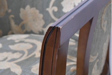 中古　maruni(マルニ木工)　地中海ロイヤルシリーズ(ROYAL)　シャルル　上品なジャガード織りのラウンジチェア　定価約30万円　(R-086412)