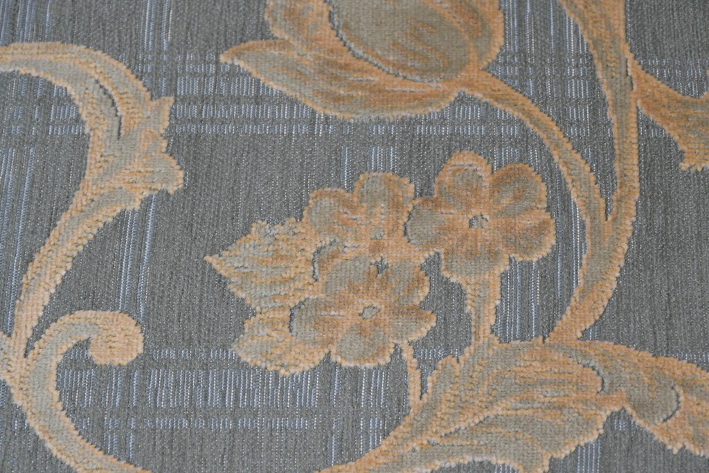 中古　maruni(マルニ木工)　地中海ロイヤルシリーズ(ROYAL)　シャルル　上品なジャガード織りのラウンジチェア　定価約30万円　(R-086412)