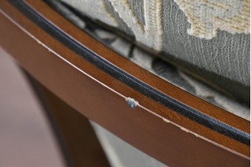 中古　maruni(マルニ木工)　地中海ロイヤルシリーズ(ROYAL)　シャルル　上品なジャガード織りのラウンジチェア　定価約30万円　(R-086412)