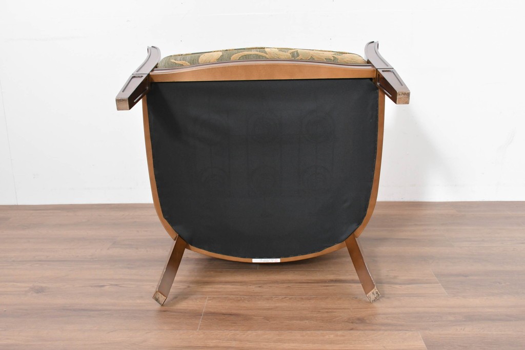 中古　maruni(マルニ木工)　地中海ロイヤルシリーズ(ROYAL)　シャルル　上品なジャガード織りのラウンジチェア　定価約30万円　(R-086412)