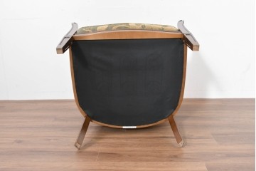 中古　maruni(マルニ木工)　地中海ロイヤルシリーズ(ROYAL)　シャルル　上品なジャガード織りのラウンジチェア　定価約30万円　(R-086412)