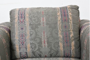 中古　maruni(マルニ木工)　地中海ロイヤルシリーズ(ROYAL)　ロベール　クラシカルなジャガード織りの1人掛けアームソファ2脚セット　現行定価(2脚合計)約62万円　(R-086413)