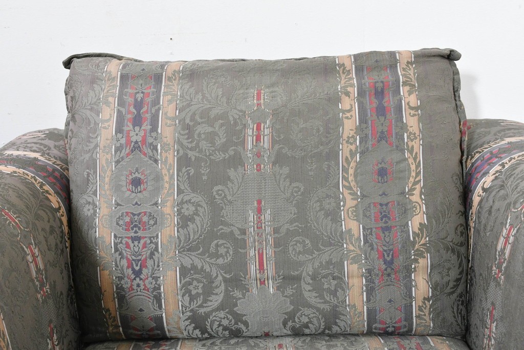 中古　maruni(マルニ木工)　地中海ロイヤルシリーズ(ROYAL)　ロベール　クラシカルなジャガード織りの1人掛けアームソファ2脚セット　現行定価(2脚合計)約62万円　(R-086413)