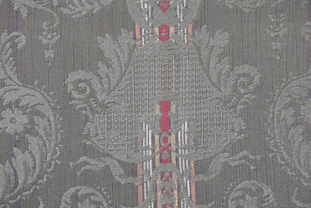 中古　maruni(マルニ木工)　地中海ロイヤルシリーズ(ROYAL)　ロベール　クラシカルなジャガード織りの1人掛けアームソファ2脚セット　現行定価(2脚合計)約62万円　(R-086413)