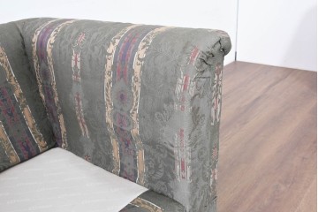 中古　maruni(マルニ木工)　地中海ロイヤルシリーズ(ROYAL)　ロベール　クラシカルなジャガード織りの1人掛けアームソファ2脚セット　現行定価(2脚合計)約62万円　(R-086413)