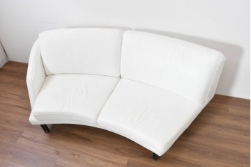 中古　KELVIN GIORMANI(ケルビン・ジョルマーニ)　本革　流れるような曲線が美しいカーブソファ　定価約38万円　(R-086415)