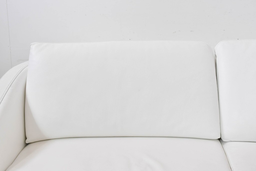 中古　KELVIN GIORMANI(ケルビン・ジョルマーニ)　本革　流れるような曲線が美しいカーブソファ　定価約38万円　(R-086415)