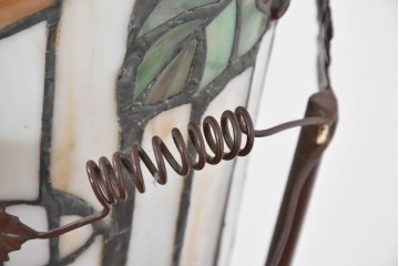 中古　立体的な葡萄モチーフが目を引くステンドグラスのフロアスタンド　(R-086419)