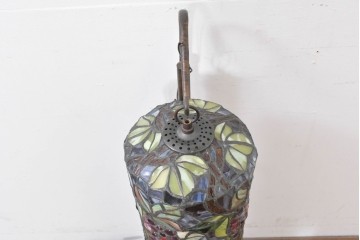 中古　葡萄モチーフのステンドグラスが美しいハンギングフロアスタンド　定価約18万円　(R-086420)