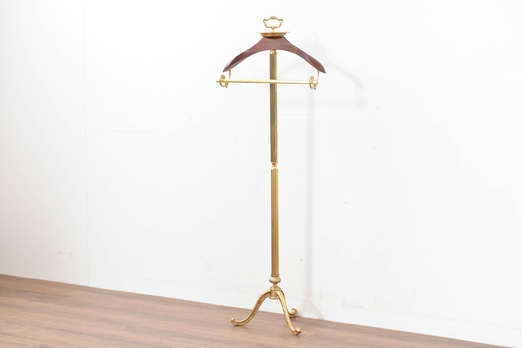 中古　高級品　イタリア製　ゴールドカラーが上品なトレー付きバレットスタンド　(R-086422)